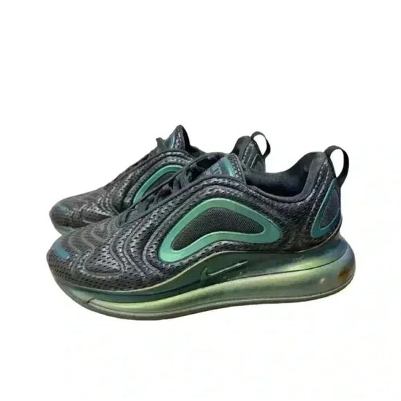 NIKE Air Max 720 Throwback Future (GS) BLACK/ANTHRACITE-LASER FUCHSIA. Sz 8 - Picture 1 of 9